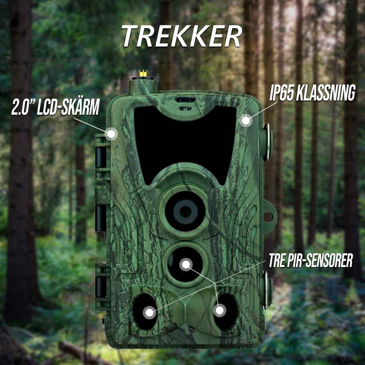 
              Åtelkamera Premium, inspelningsbar - Trekker