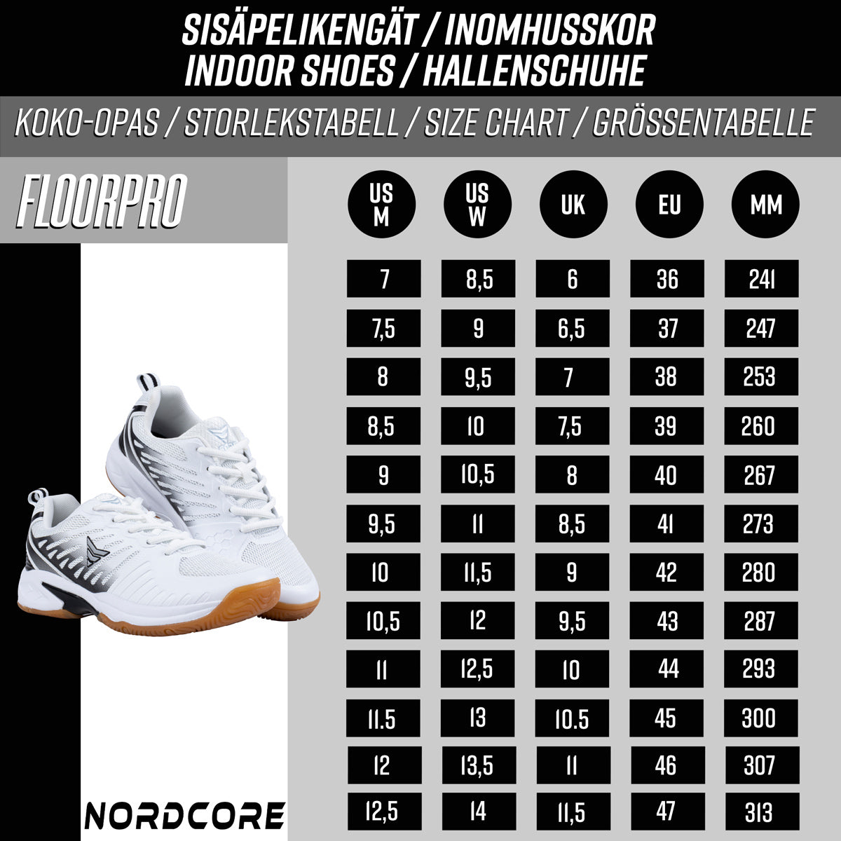 
              Core Inomhusskor Floorpro