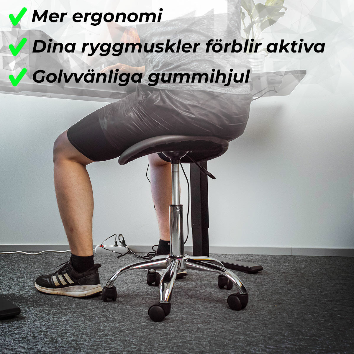 
              Lykke Sadelstol Comfort, grå