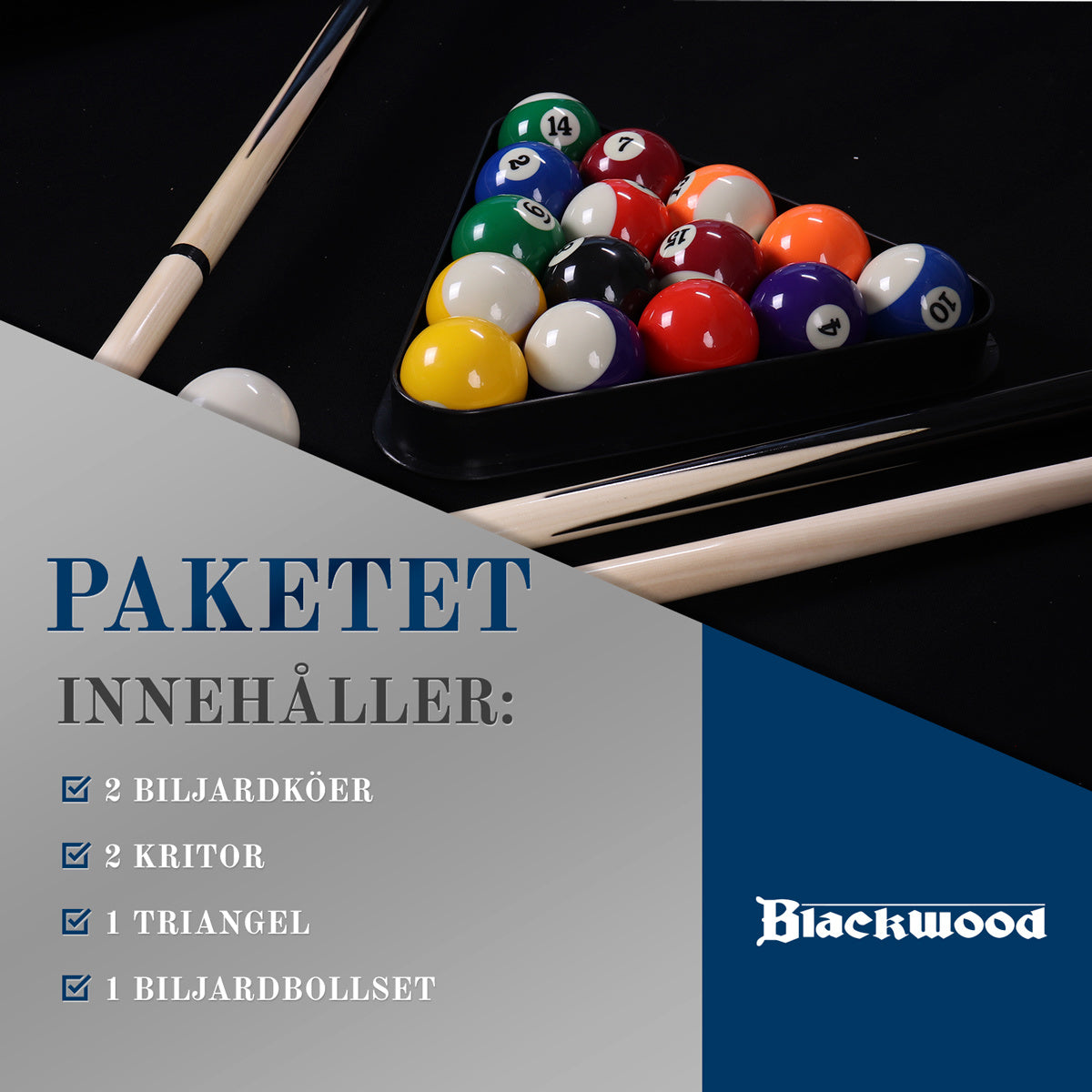 
              Biljardbord Blackwood Basic 6' Svart