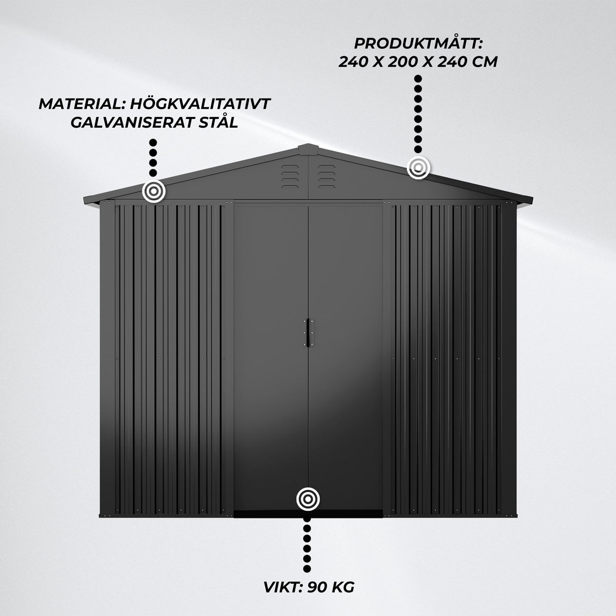 
              Fornorth Förråd 5.8m2, svart