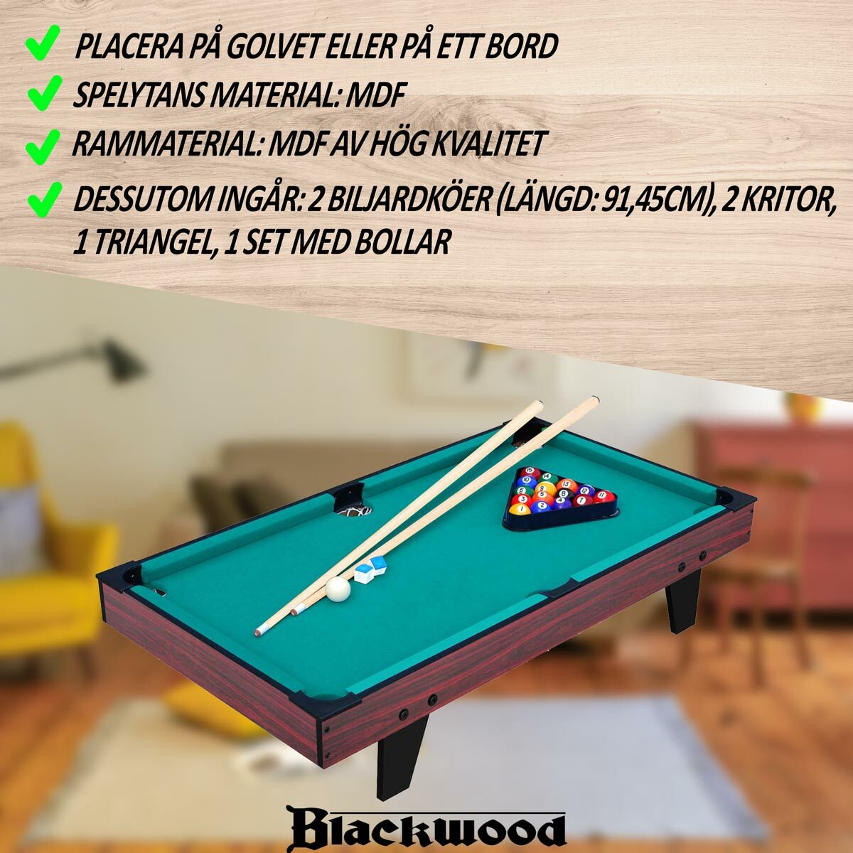 
              Biljardbord Blackwood Junior 3’