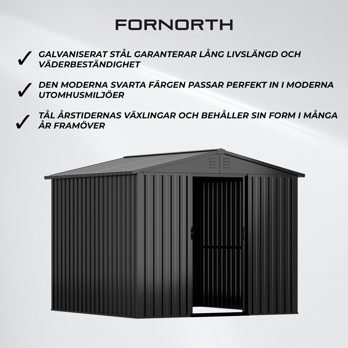 
              Fornorth Förråd 5.8m2, svart
