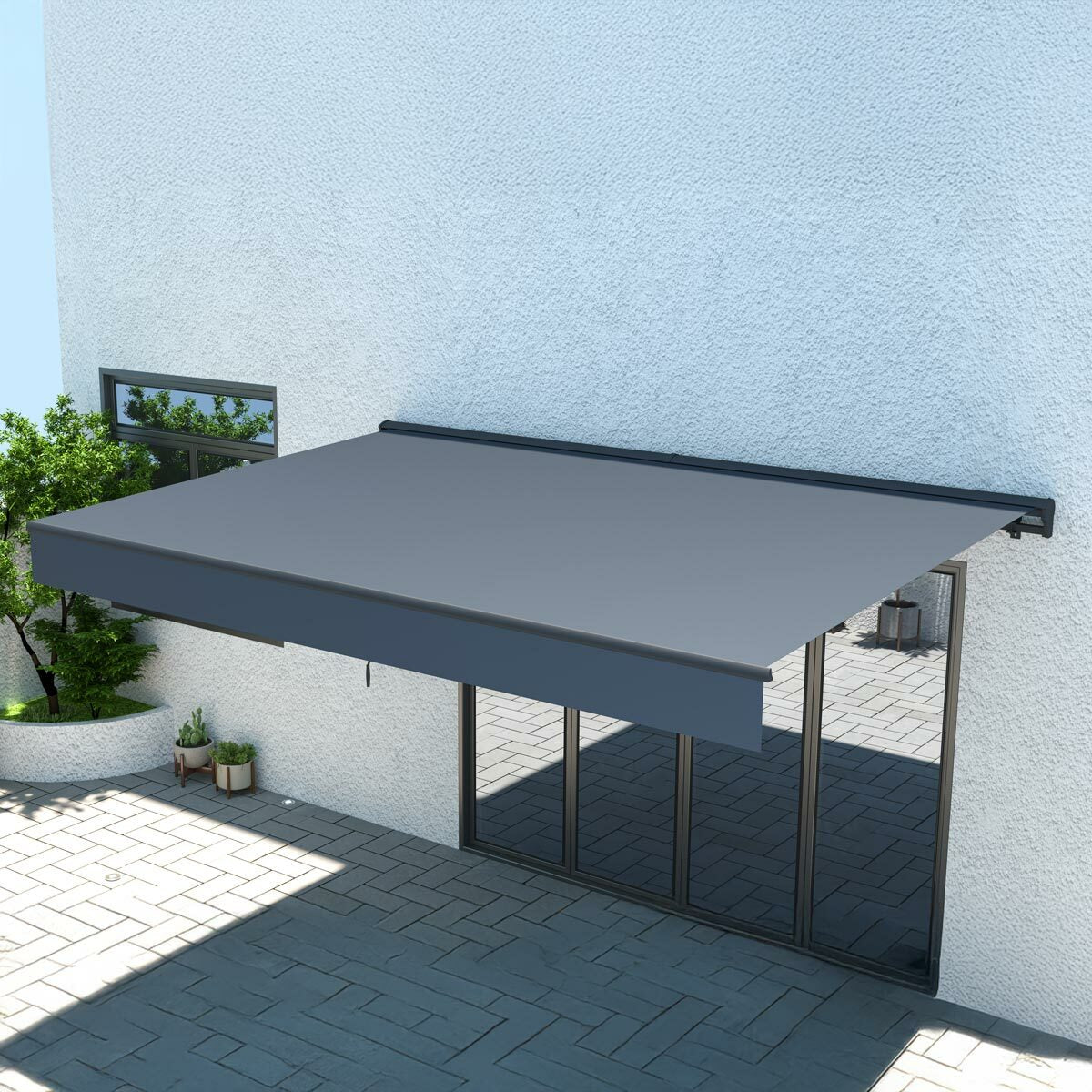 Lykke Halvkassettmarkis 3,95x3 m motoriserad, mörkgrå