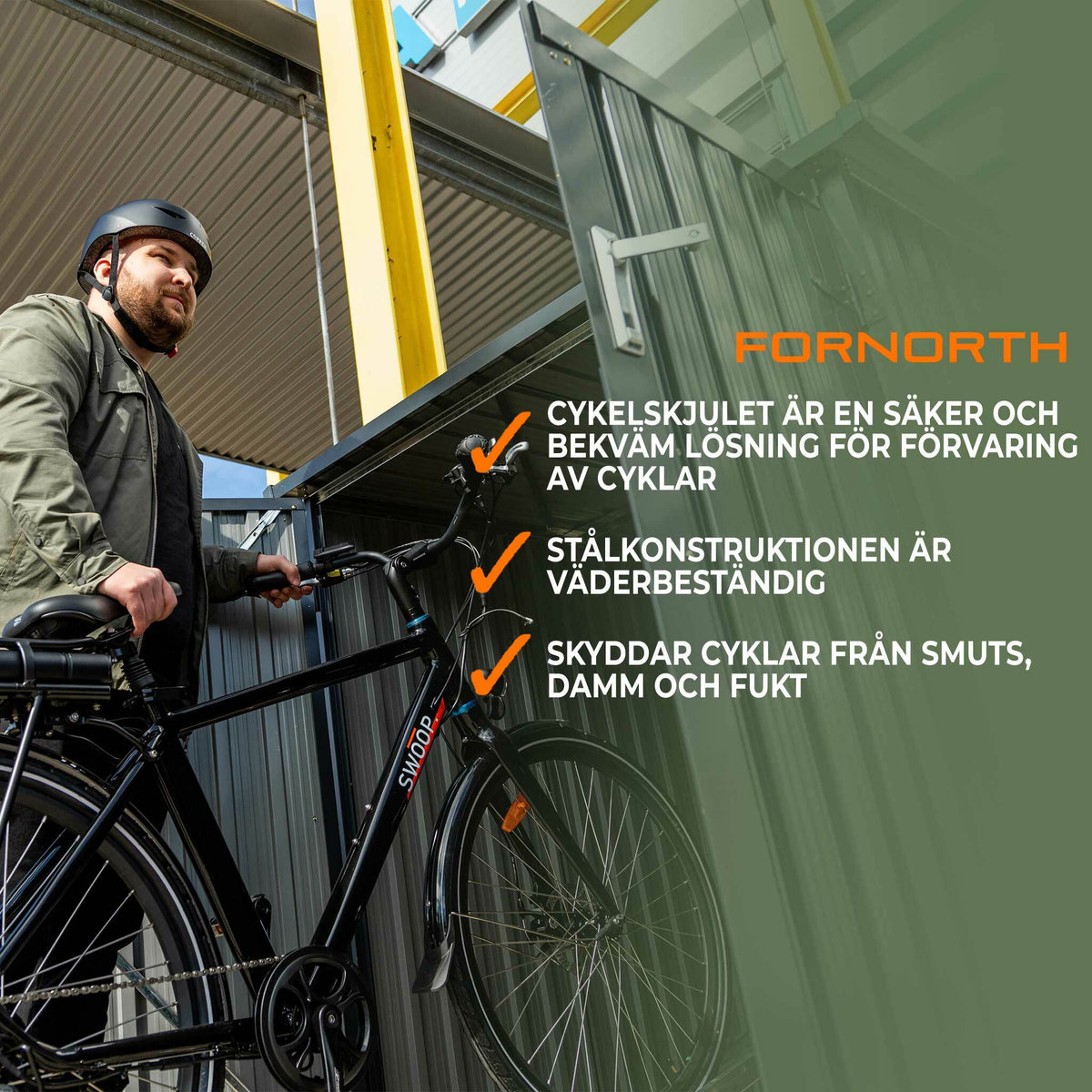 
              Fornorth Cykelförråd för två cyklar 142x198x157cm, mörkgrå