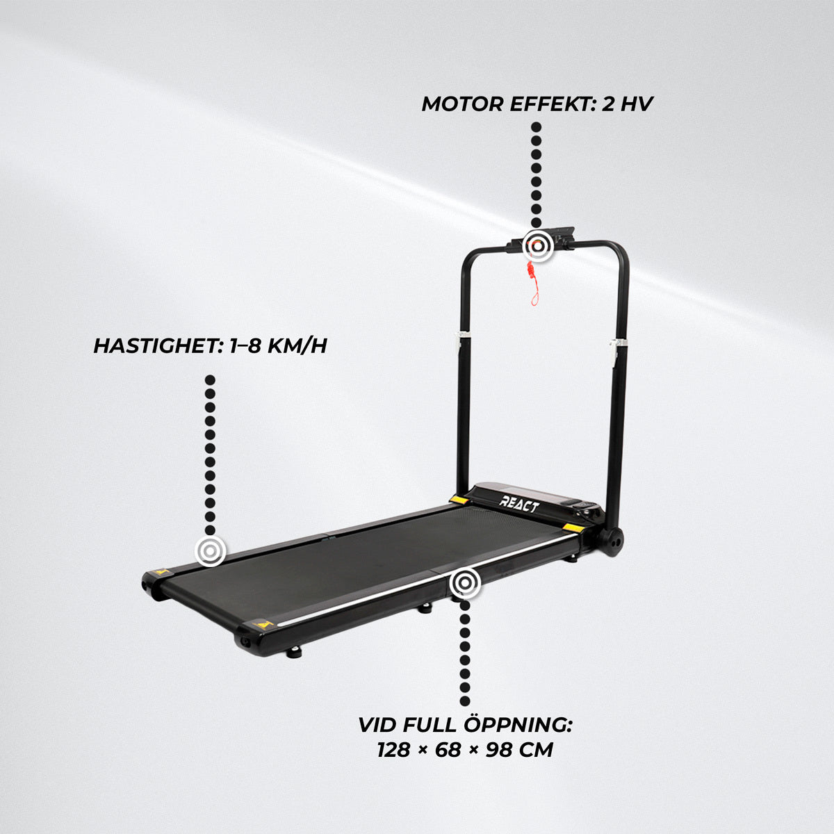 
              React Under Desk Gåband 2000 Folding