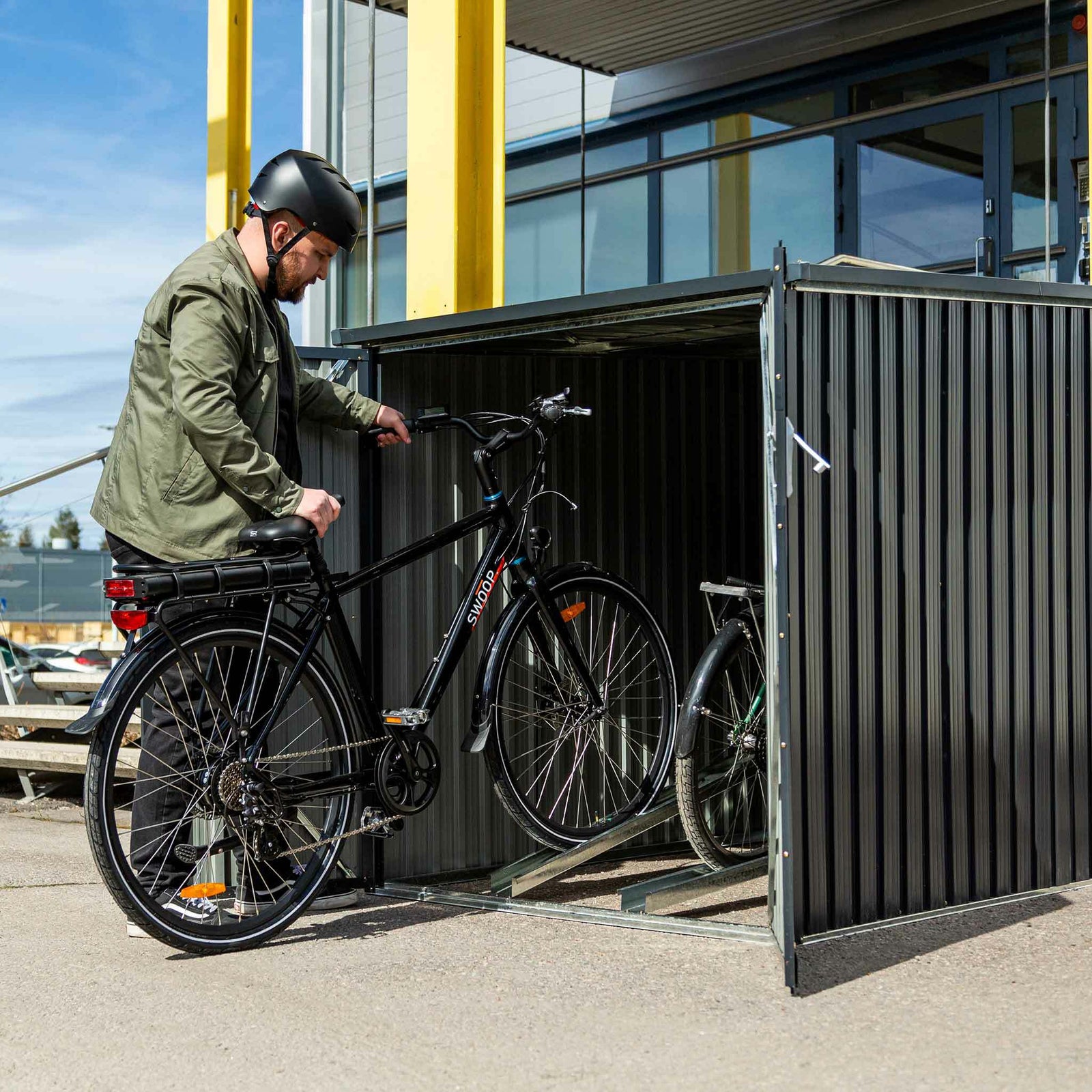 Fornorth Cykelförråd för två cyklar 142x198x157cm, mörkgrå