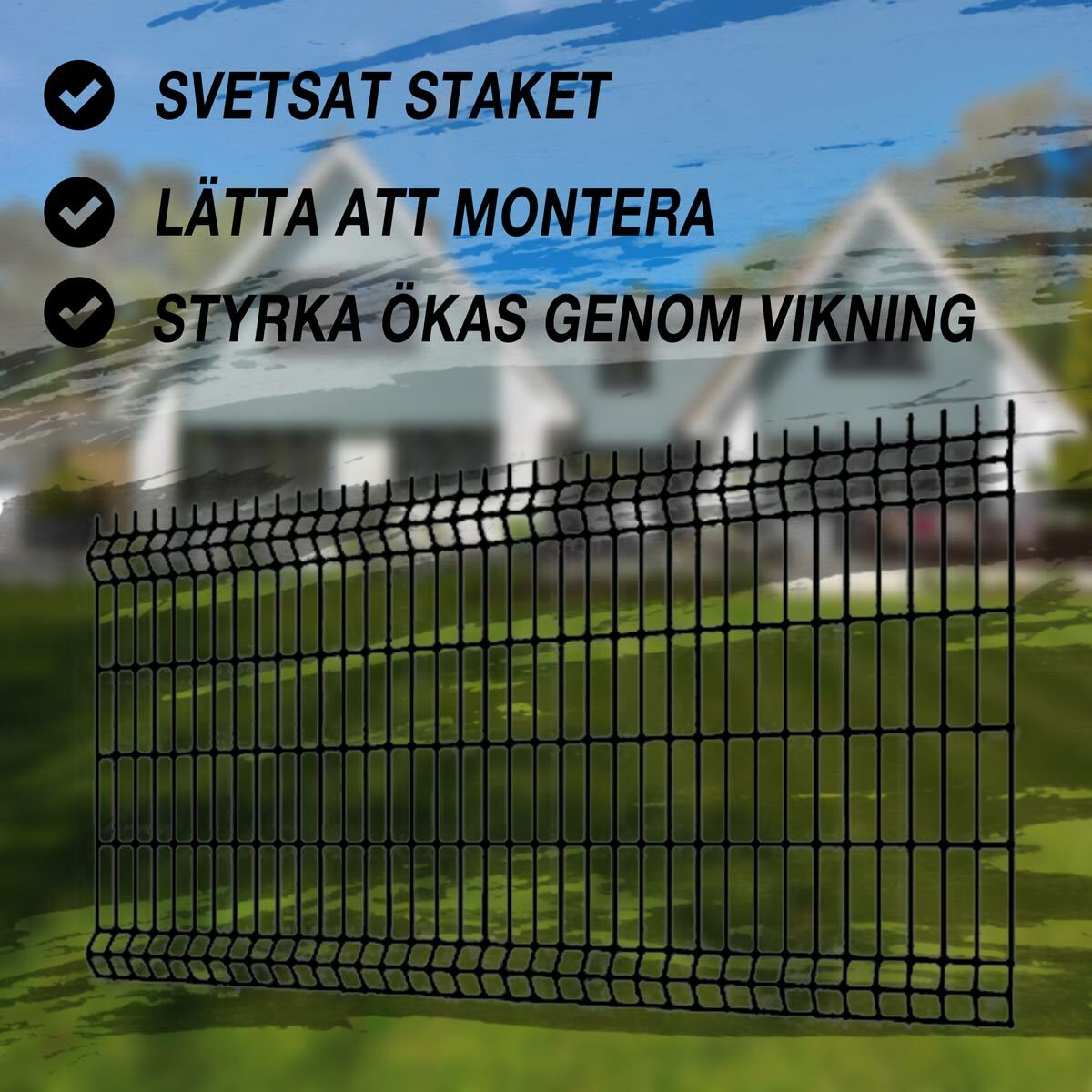 
              Fornorth staket 1230x2500mm, trådtjocklek 3.5mm, svart