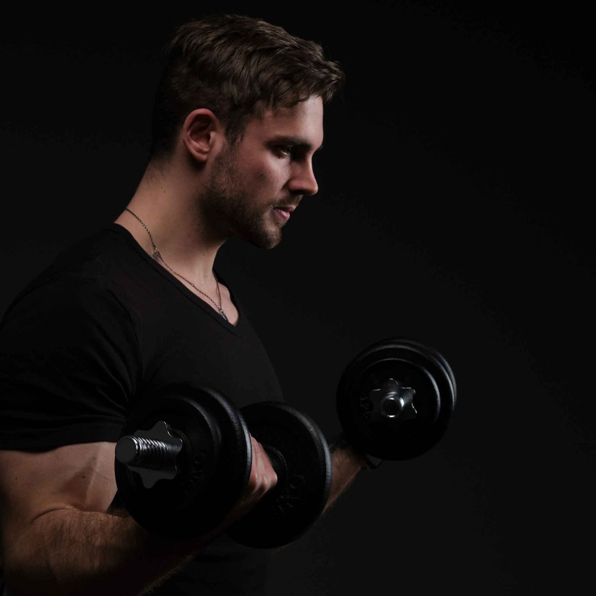 
              Fit&#39;n Shape Justerbara hantlar 20kg, viktskivor järn