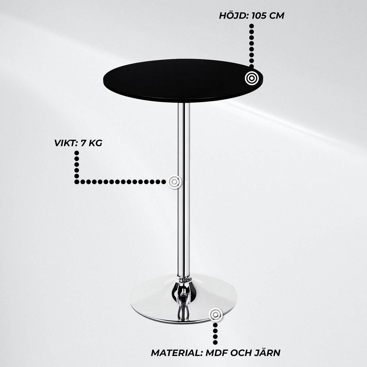 
              Lykke Barbord Comfort Svart 60x105cm