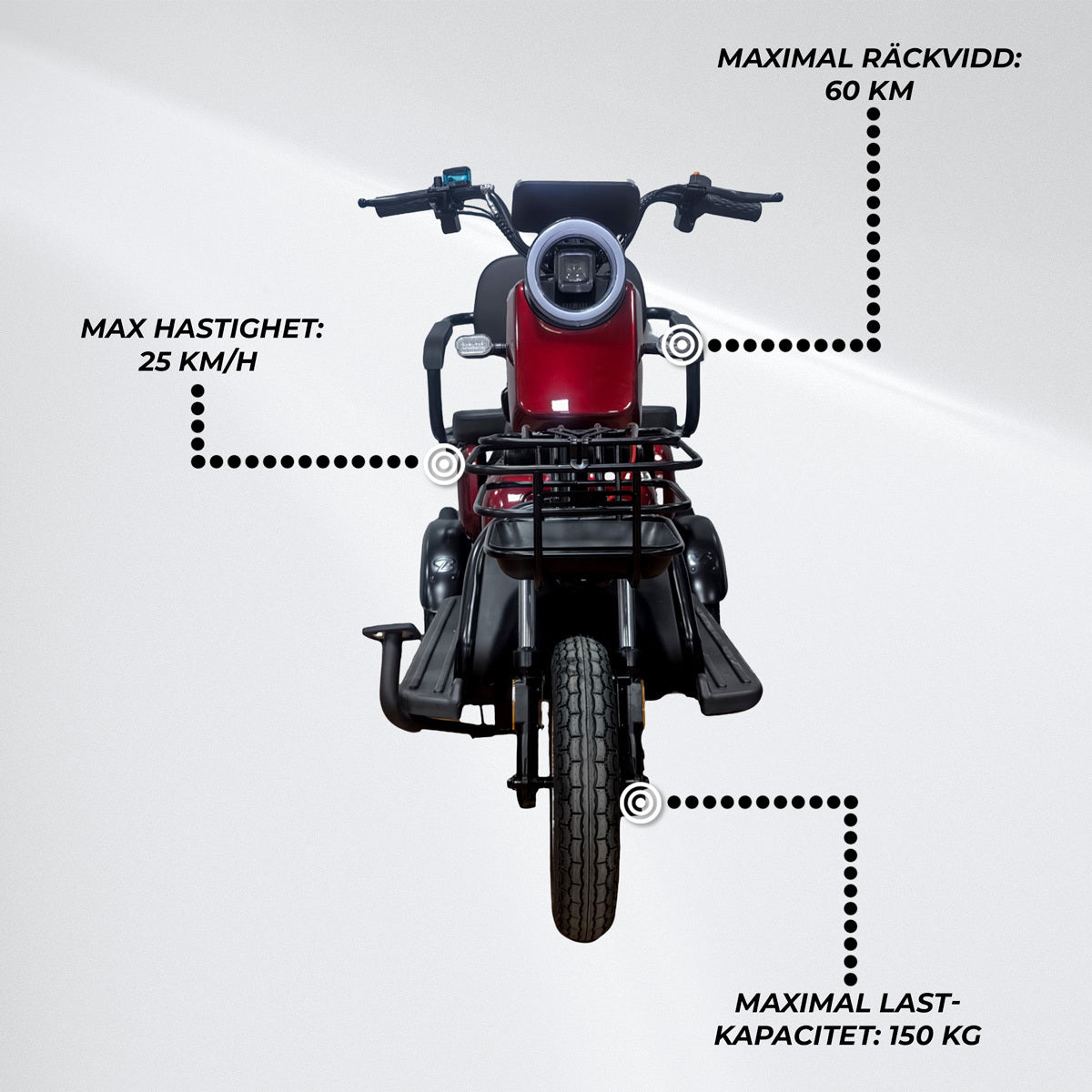 
              Lykke Promenadscooter P250 Röd