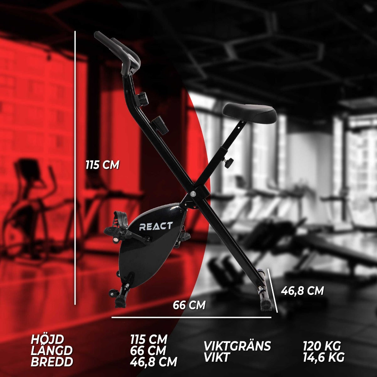 
              React motionscykel hopfällbar
