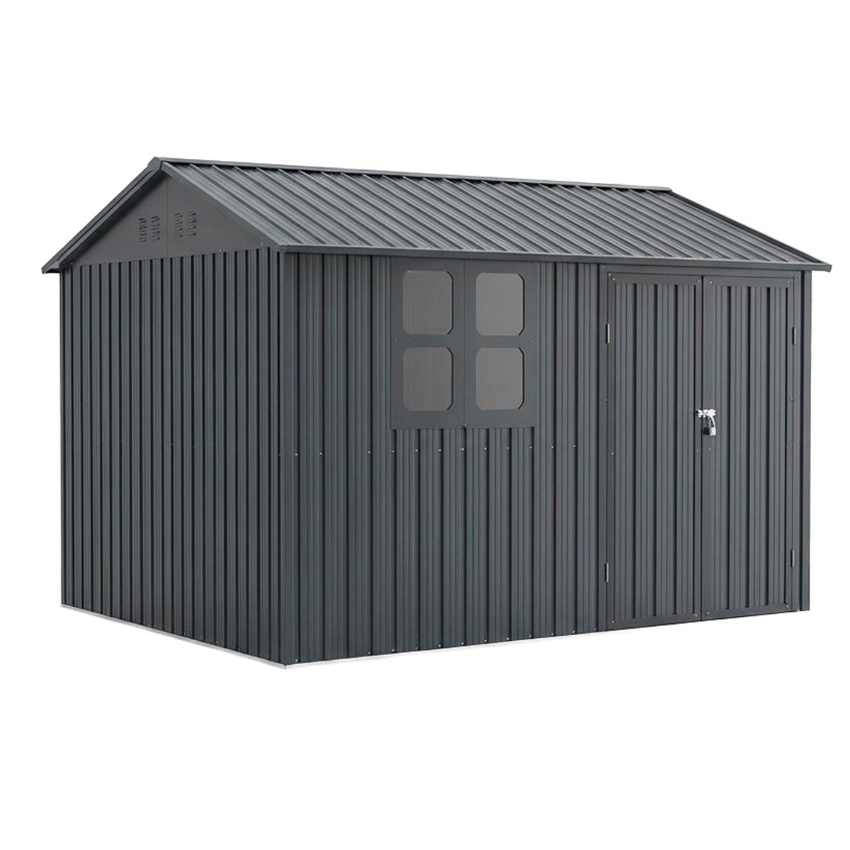 
              Fornorth Trädgårdsskjul med Fönster 313x260x205cm, Antracit