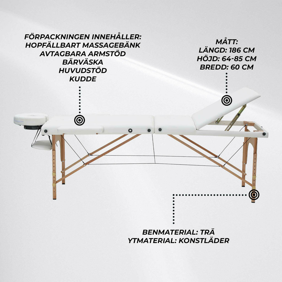 
              React Massagebänk P300 Vit