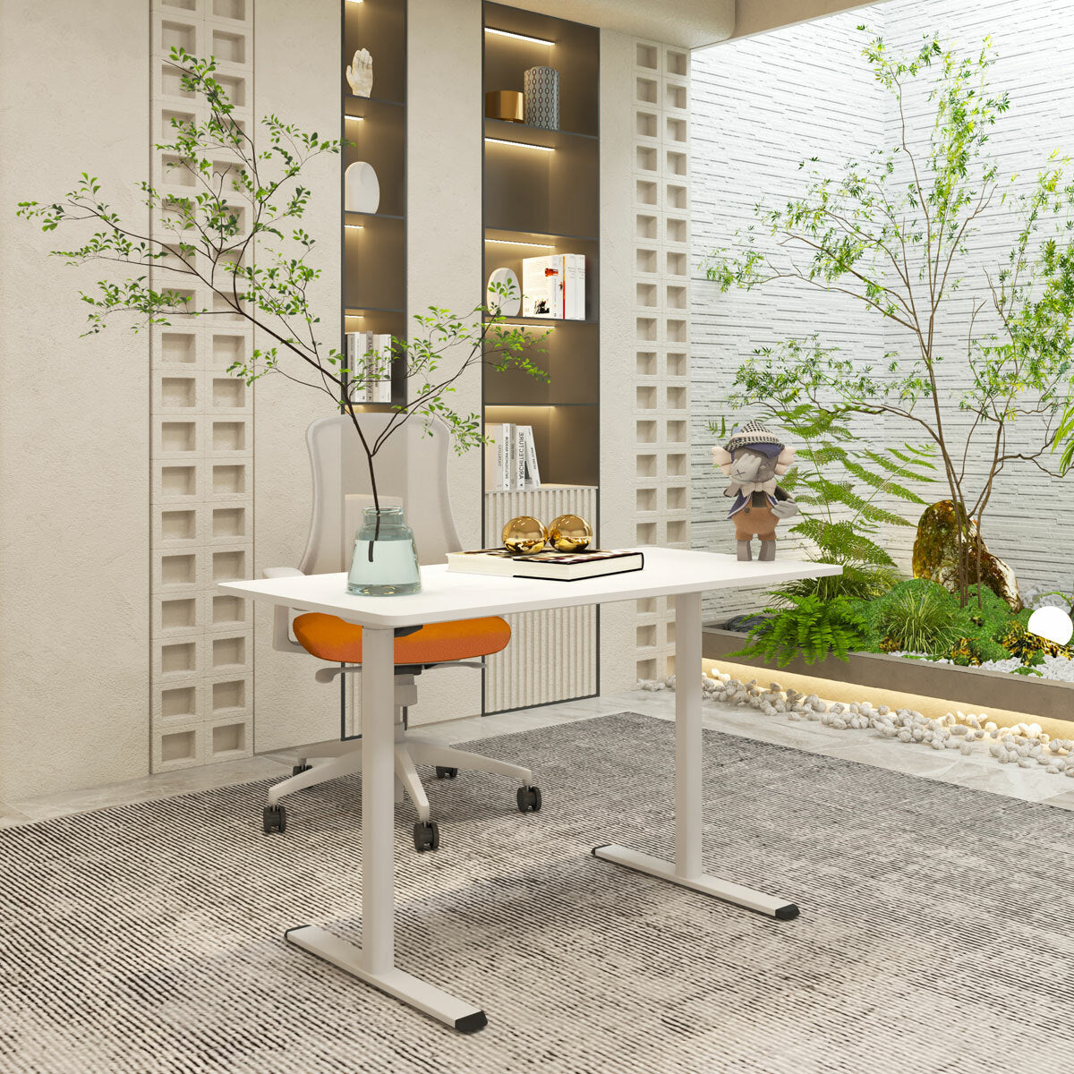 
              Lykke Höj och sänkbart skrivbord 140x70cm Nordic, vit