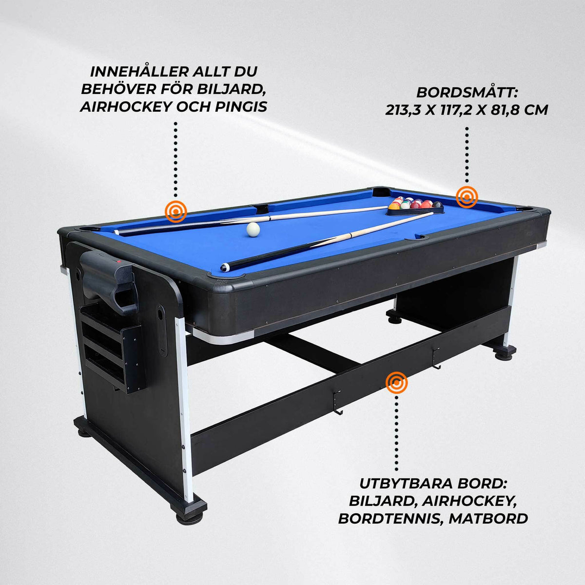 
              Blackwood Biljardbord 7&#39; 4-IN-1