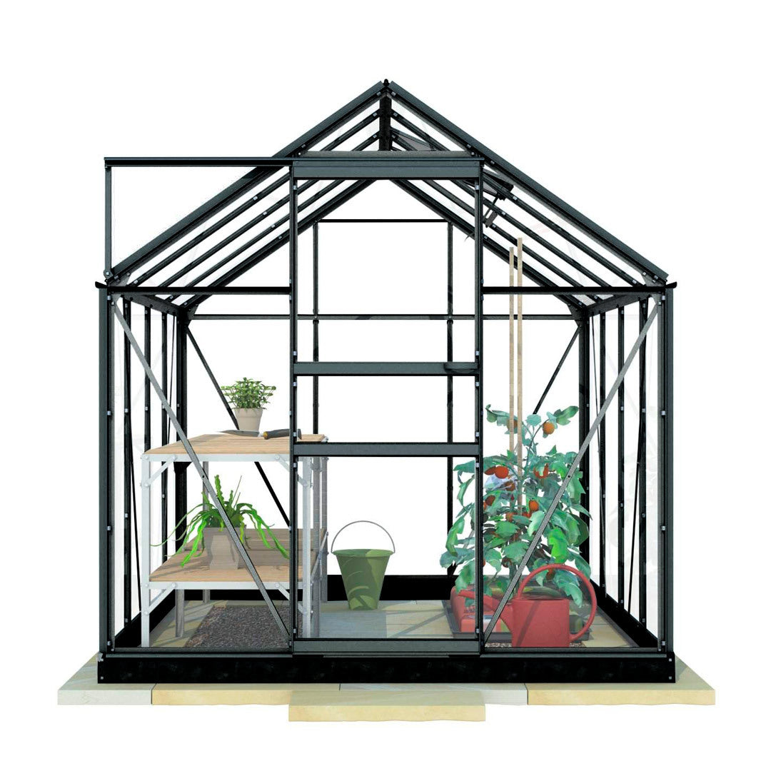 
              Lykke Växthus Glas 5m2, svart