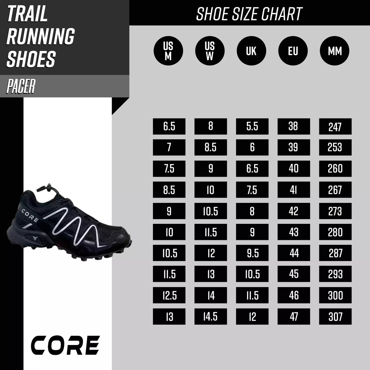 
              Core Trailskor Pacer
