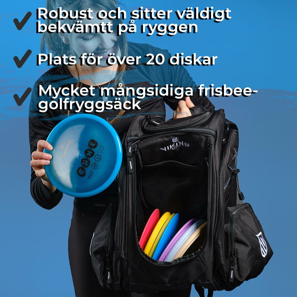 
              Viking Discs Rucksack Pro Frisbeegolf ryggsäck