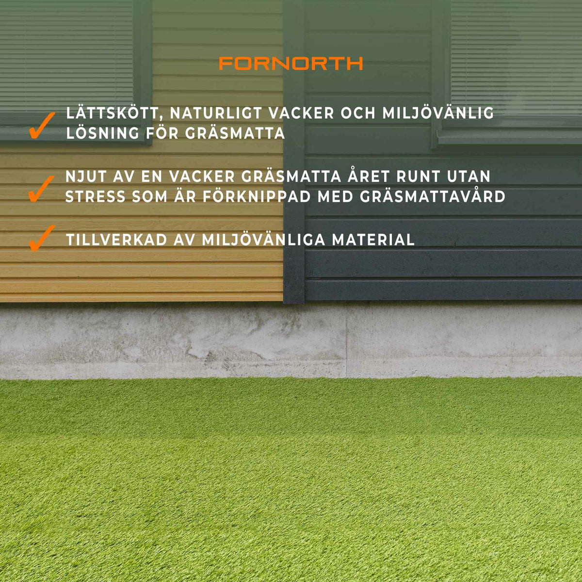 
              Fornorth Konstgräs Natural 34mm,  1x5m rulle