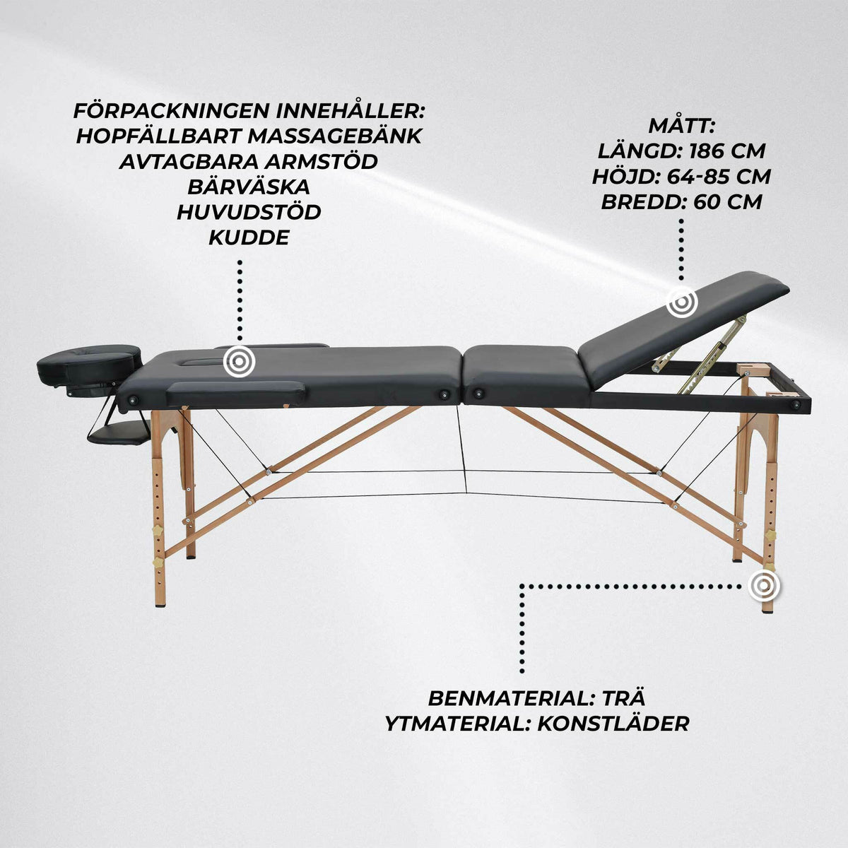 
              React Massagebänk P300 Svart