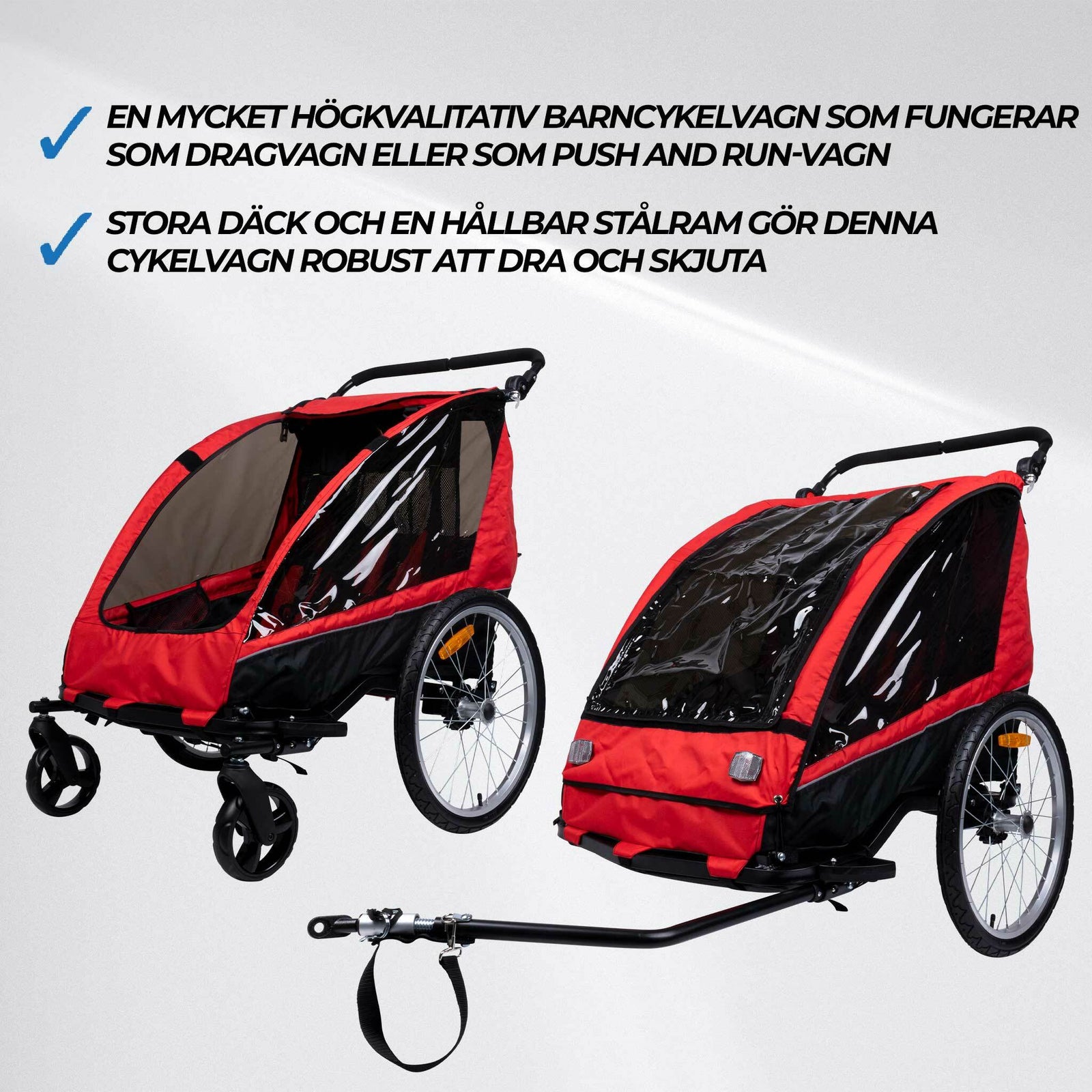 Trekker cykelvagn för 1-2 Barn Pro