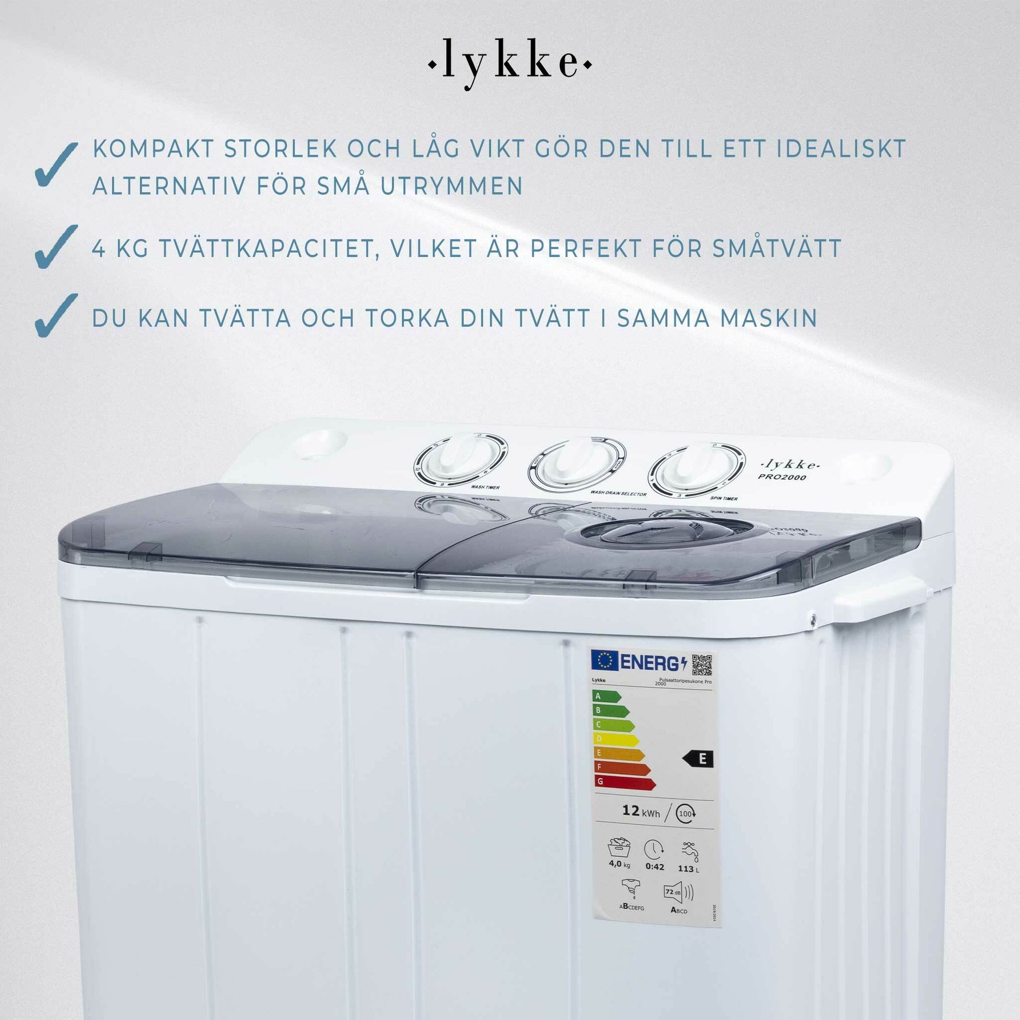 Lykke Mini Tvättmaskin Pro 2000