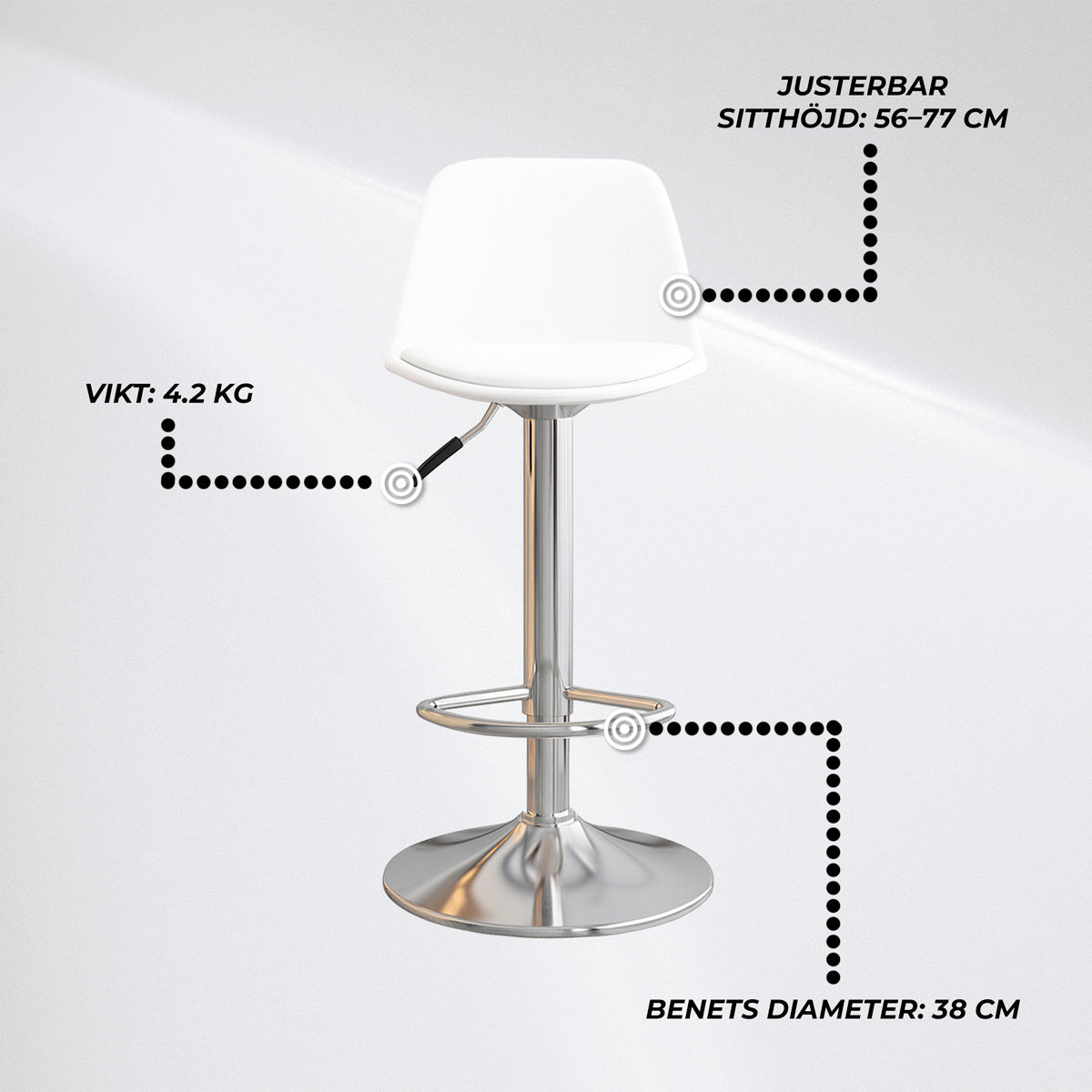 
              Lykke Barstol Comfort Vit
