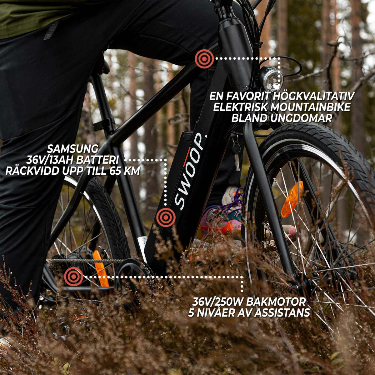 
              Swoop El-mountainbike MTB, 26&quot;