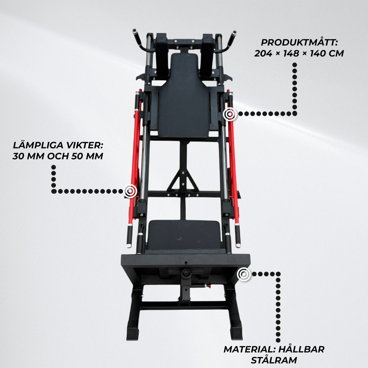 
              Nordcore 3-i-1 Hack Squat/Benpress/Vadmuskelsmaskin