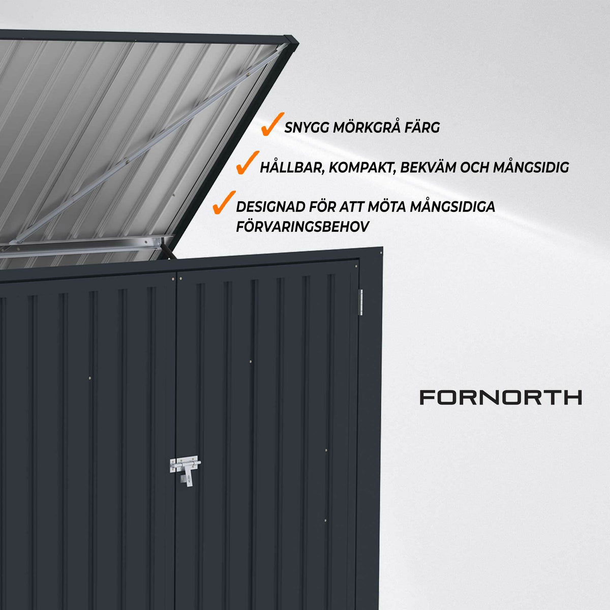 
              Fornorth Sopskjul 173x101x131cm, mörkgrå