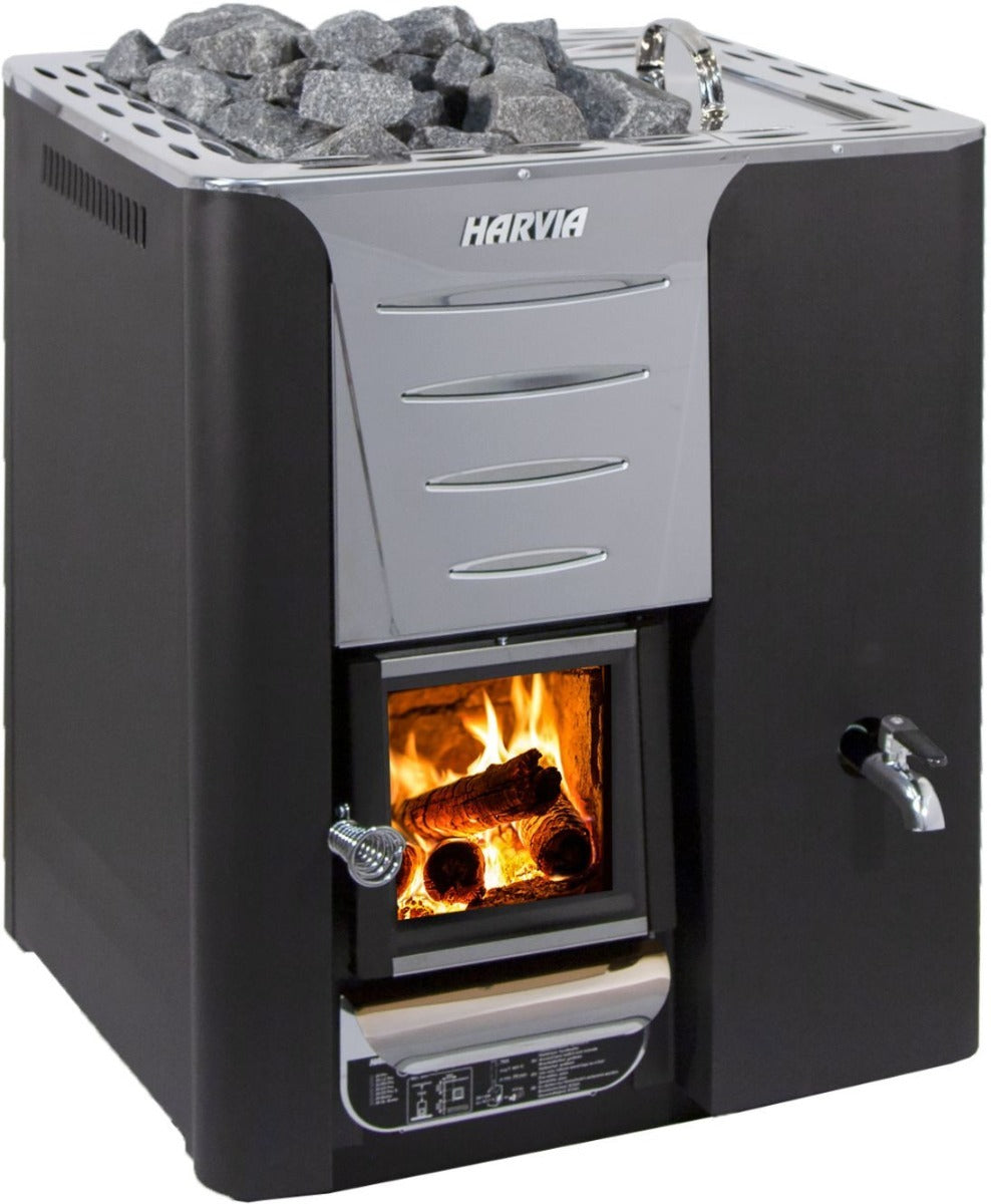 Vedeldat bastuaggregat Harvia 20 Pro RS, 8-20m³, vattentank till höger