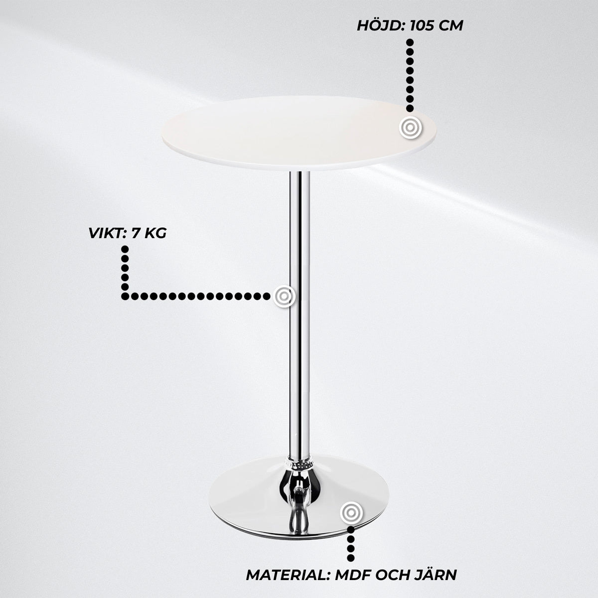 
              Lykke Barbord Comfort Vit 60x105cm