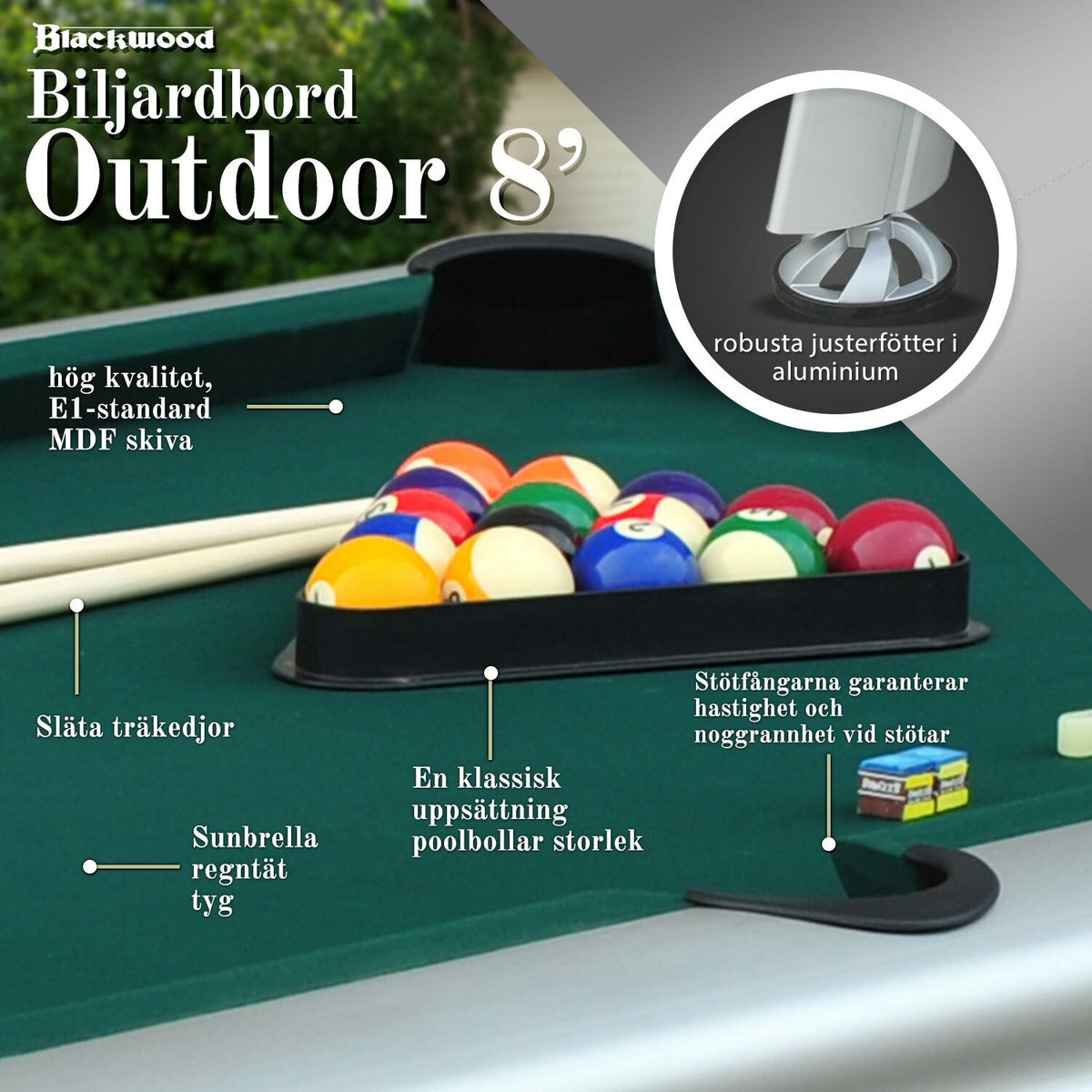 
              Biljardbord Blackwood Outdoor 8’