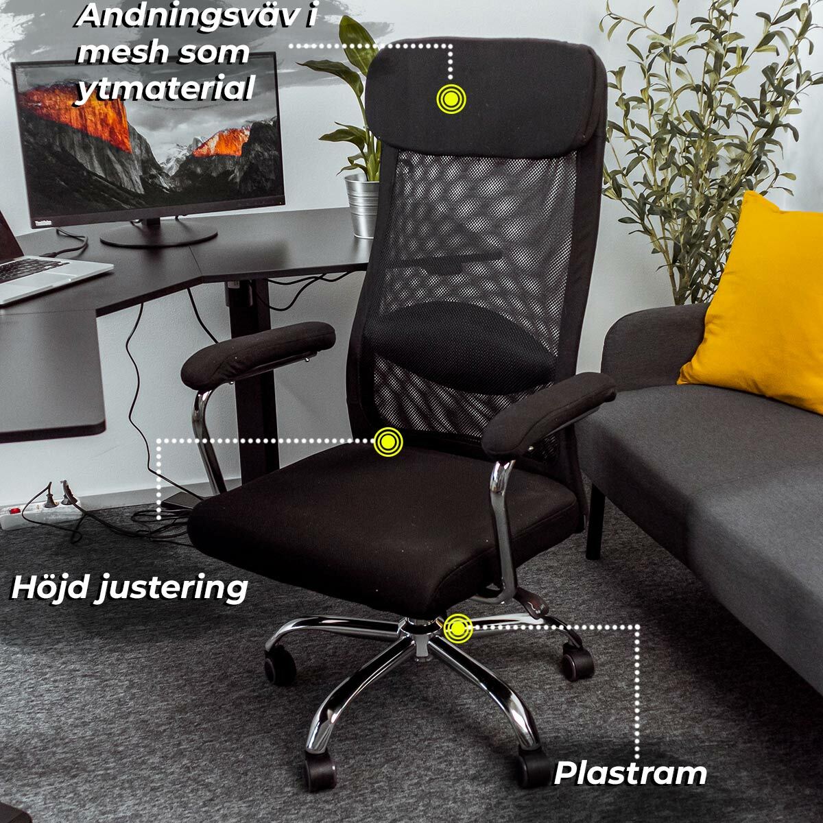 
              Lykke kontorsstol Office, svart