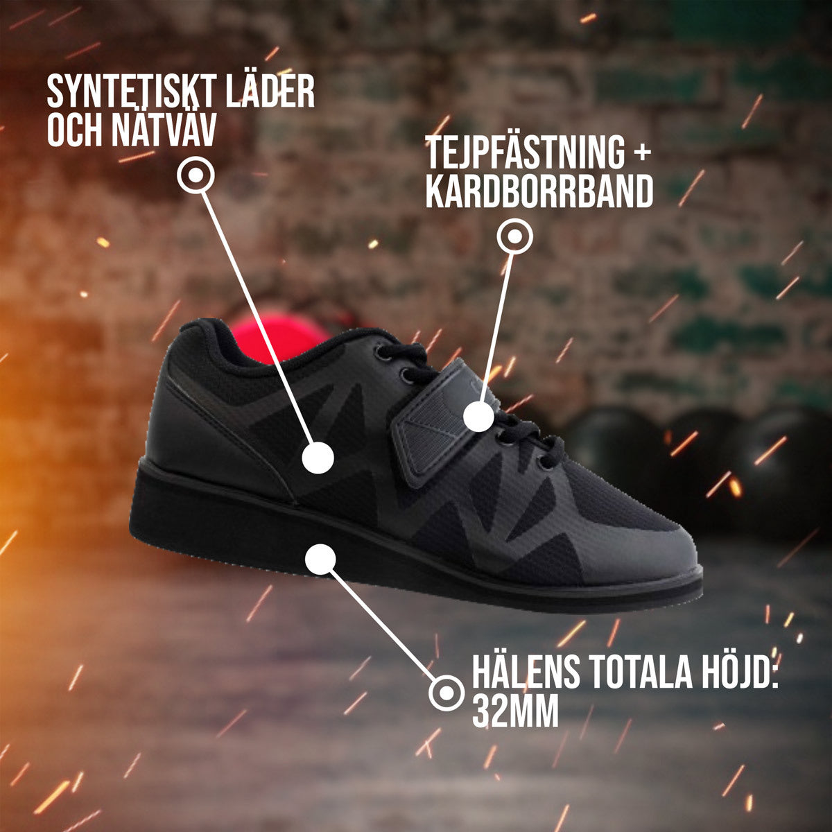 
              Nordcore lyftarskor Core, svart