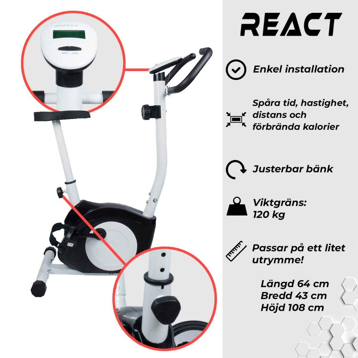 
              React motionscykel med magnetmotstånd V2