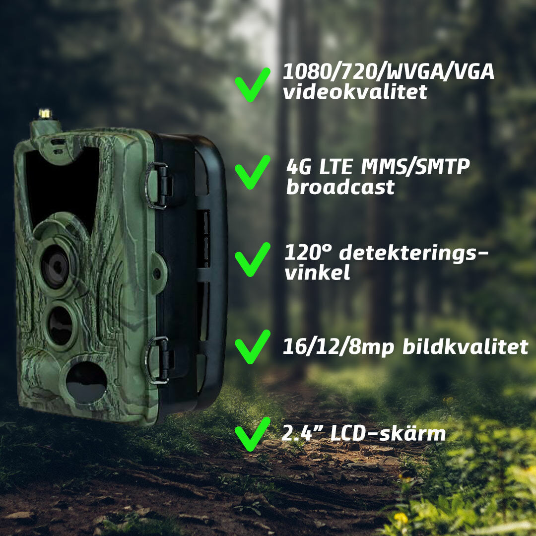 
              Åtelkamera Premium, sändande 4G med batteri - Trekker