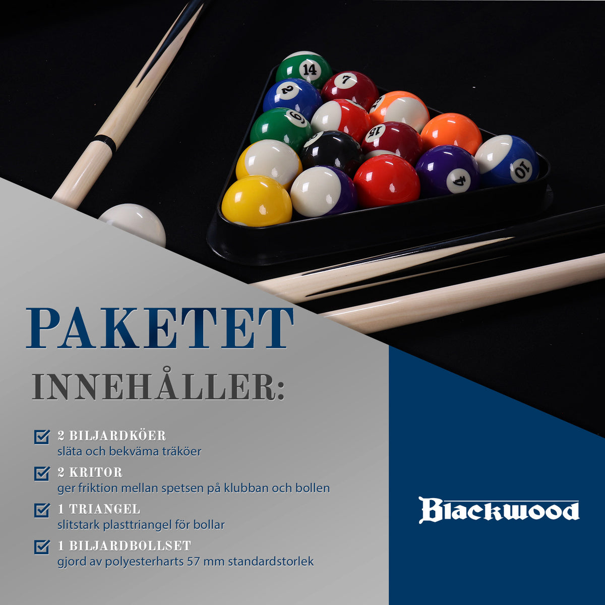 
              Biljardbord Blackwood Basic 6&#39; Svart
