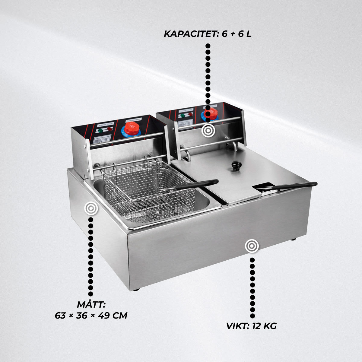 
              Lykke Fritös 6+6 l, 5 kW