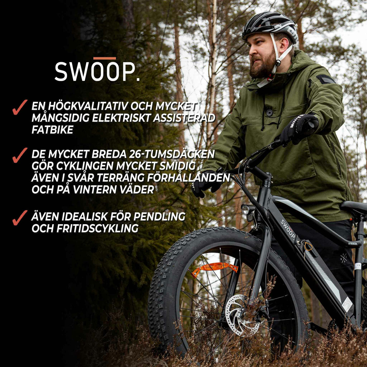 
              Swoop Fatbike Elcykel Striker, 26&quot;