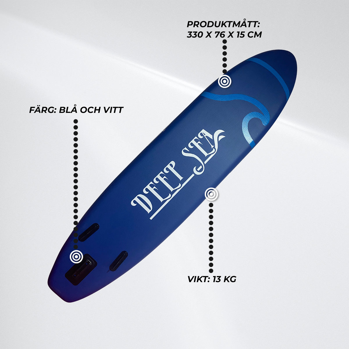 
              Deep Sea SUP-brädset XXL 330cm, Blå-Vit