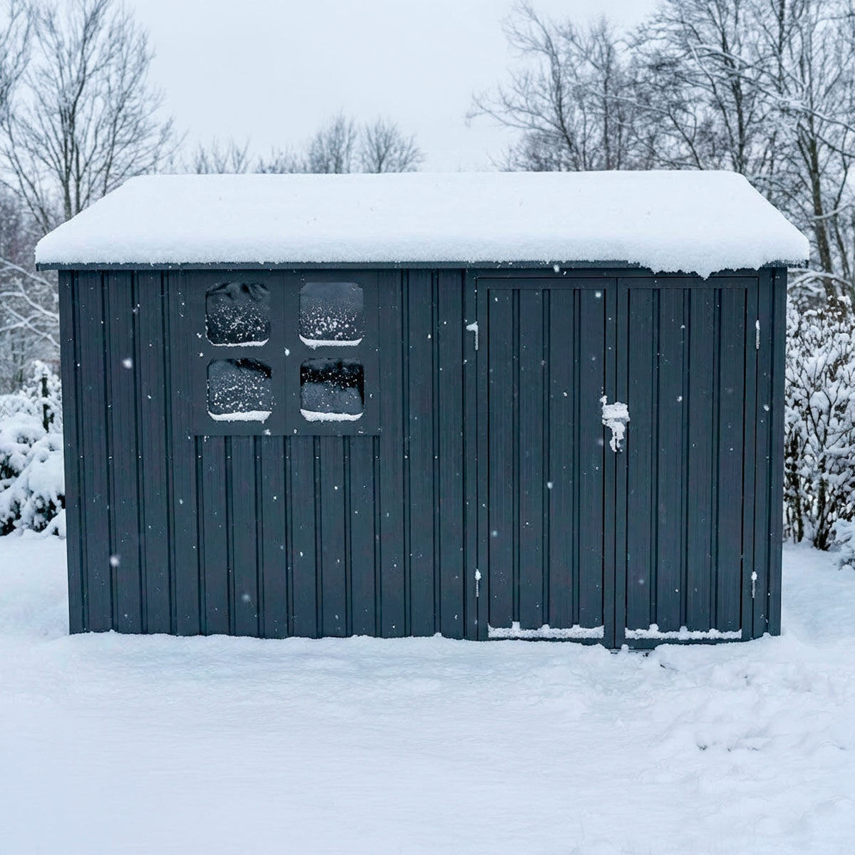 
              Fornorth Trädgårdsskjul med Fönster 313x260x205cm, Antracit