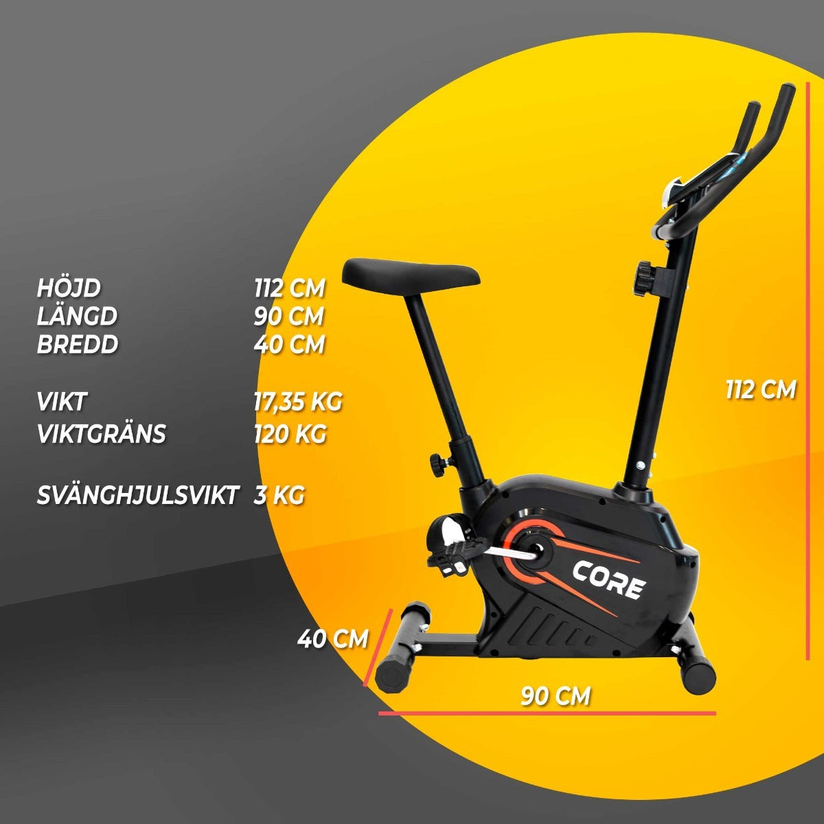 
              Core motionscykel med 3kg magnetmotstånd
