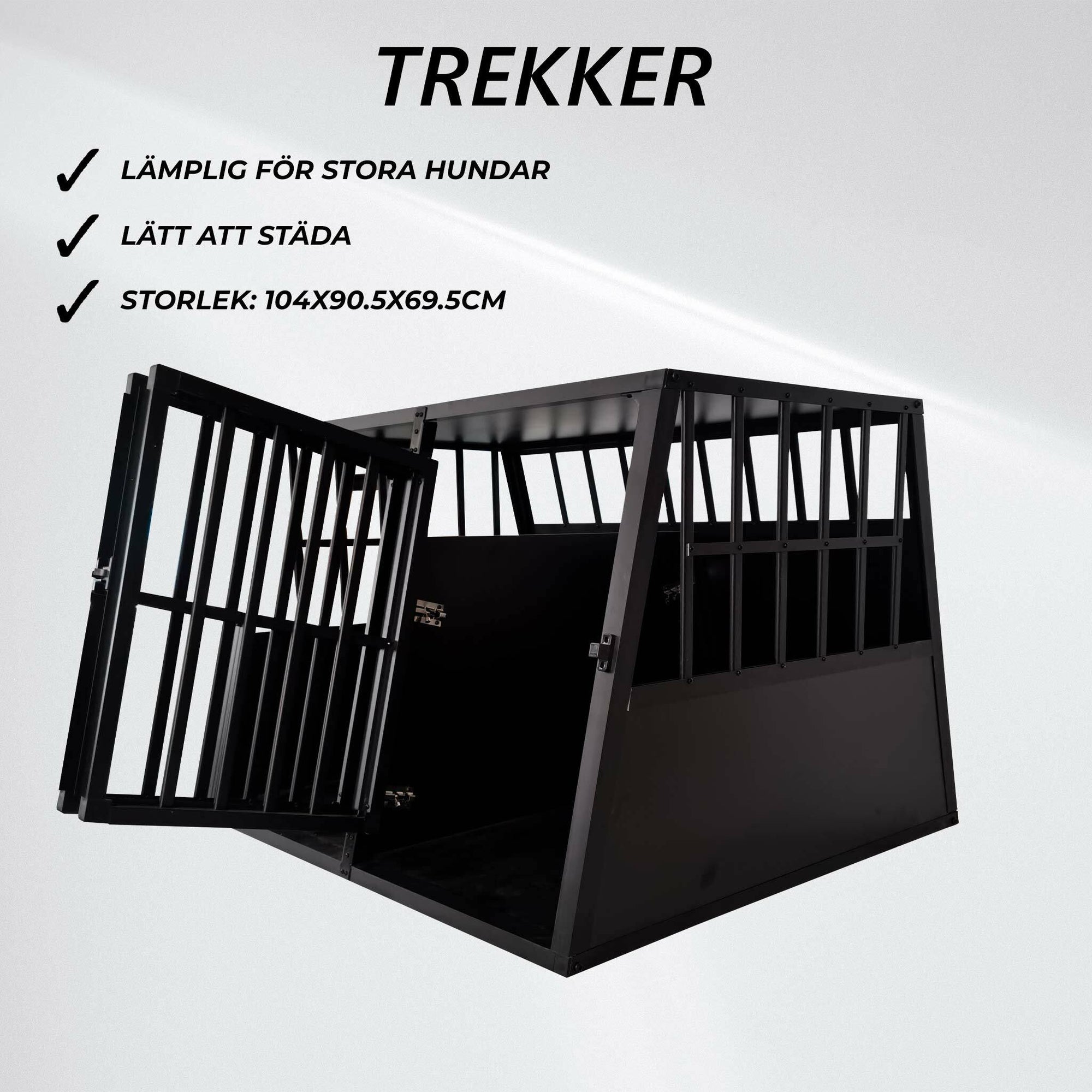 Trekker Hundbur XXL 104x90.5x69.5, Svart