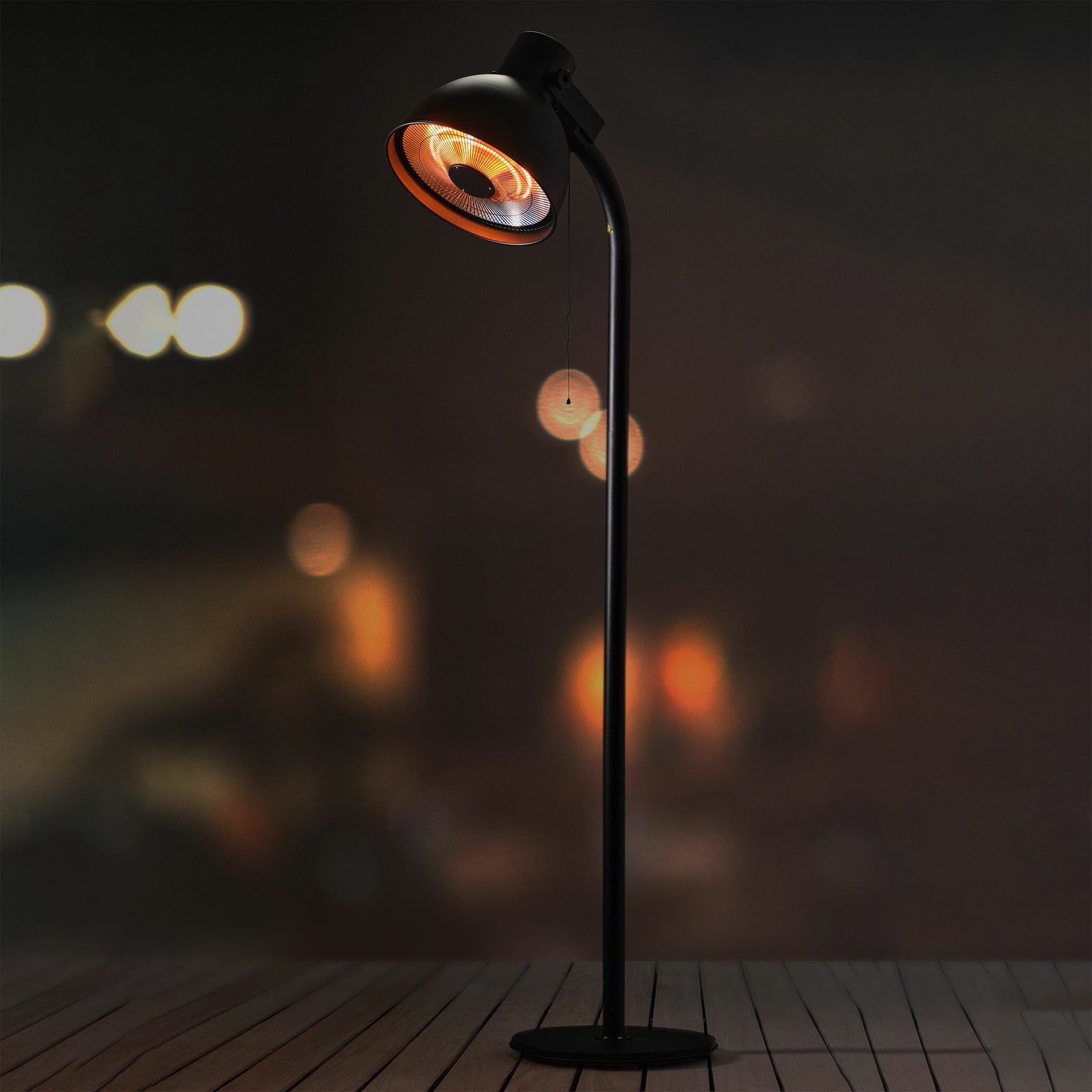 Fornorth Terrassvärmare golvmodell Deluxe 2000W, svart