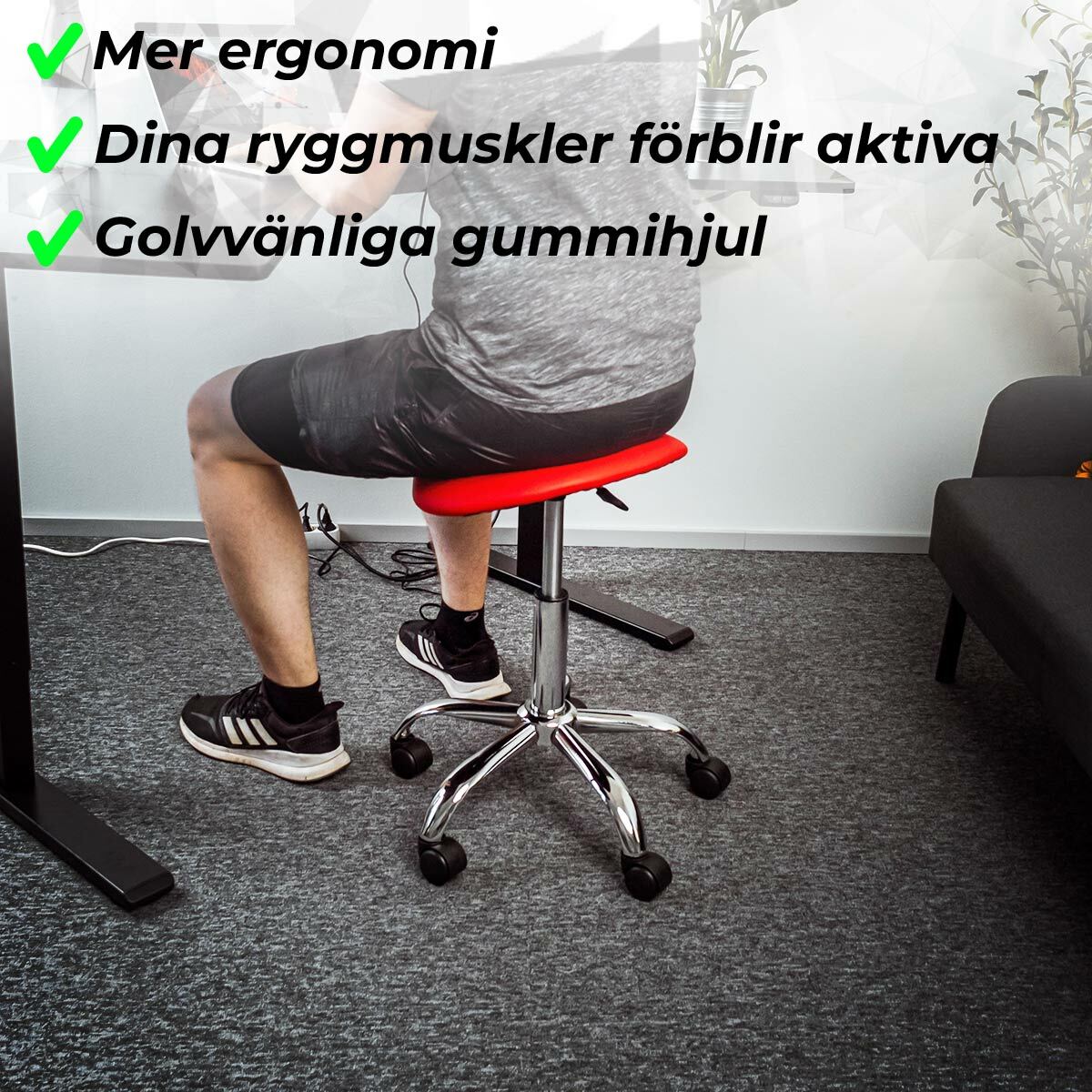 
              Lykke Sadelstol Comfort, röd