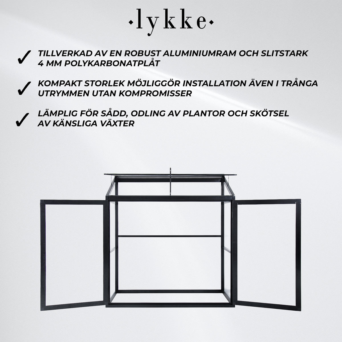 Lykke Miniväxthus Havsvik 130x55x140cm