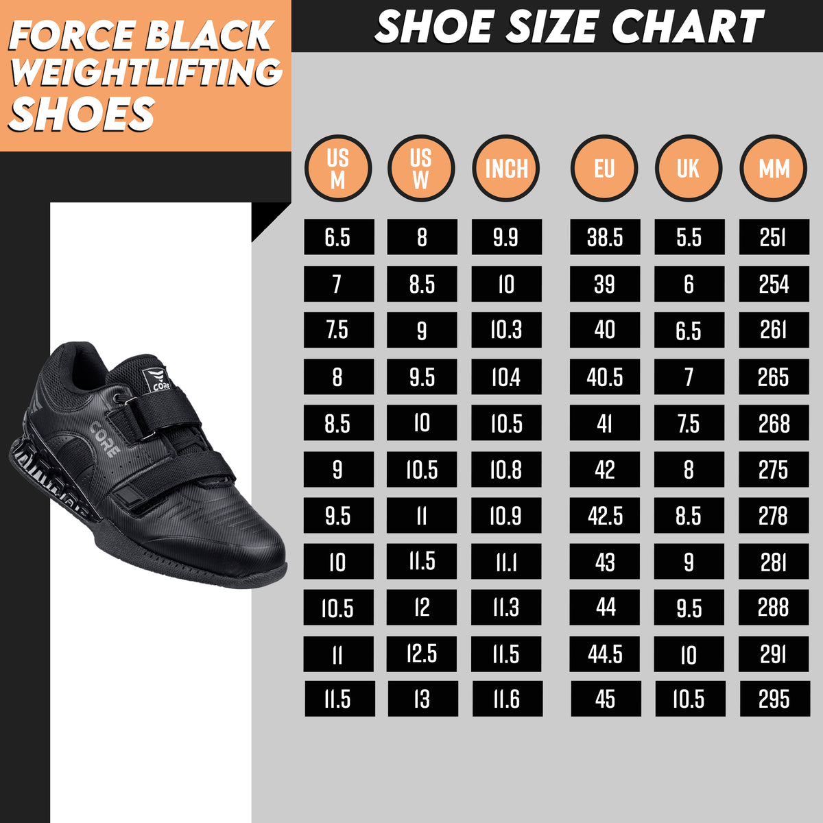 
              Nordcore Lyftarskor Core Force Black