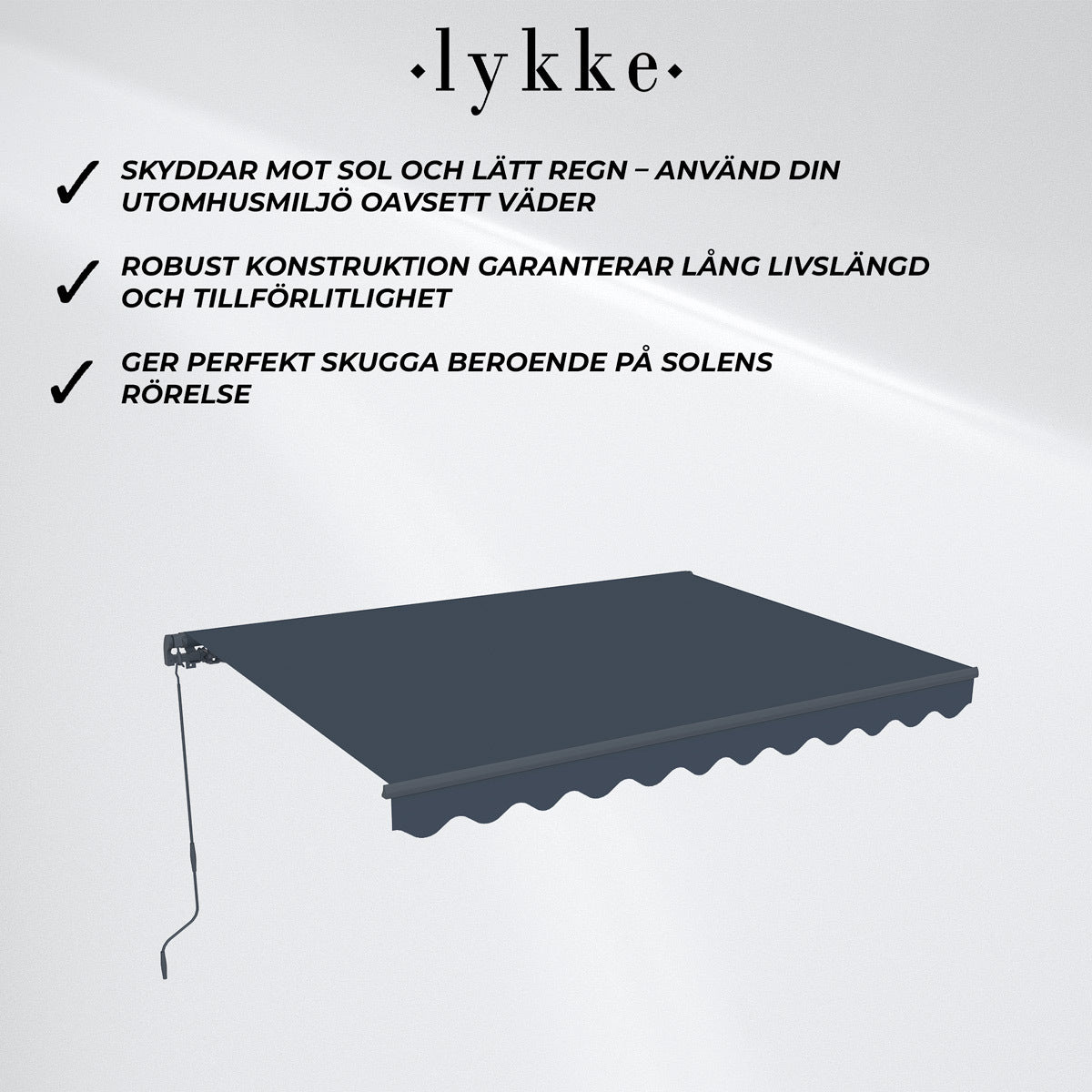 
              Lykke Markis 2,95x2,5 m, mörkgrå